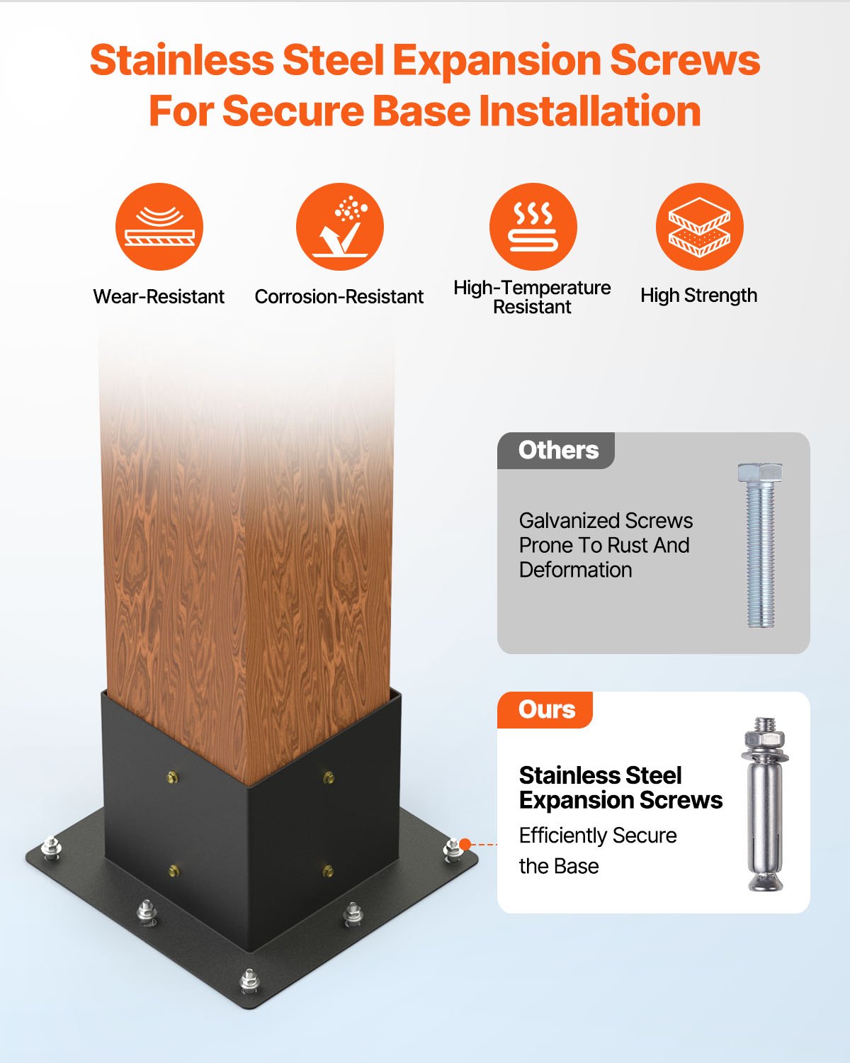 VEVOR 4PCS Kit de Soporte de Pérgola 6"x6" (15x15 cm) Soporte para Postes de Maderas 2 Soportes de Esquina de 4 Vías y 2 Bases de Vigas Hardware de Bricolaje para Cenadores, Pérgolas de Patio, Cabañas