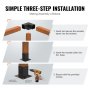 VEVOR 8PCS Kit de Soporte de Pérgola 4"x4" (10x10 cm) Soporte para Postes de Maderas 4 Soportes de Esquina de 3 Vías y 4 Bases de Vigas Hardware de Bricolaje para Cenadores, Pérgolas de Patio, Cabañas