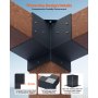 VEVOR 8PCS Kit de Soporte de Pérgola 10x10 cm Soporte para Postes de Maderas 4 Soportes de Esquina de 3 Vías y 4 Bases de Vigas Hardware de Bricolaje para Cenadores, Pérgolas de Patio, Cabañas