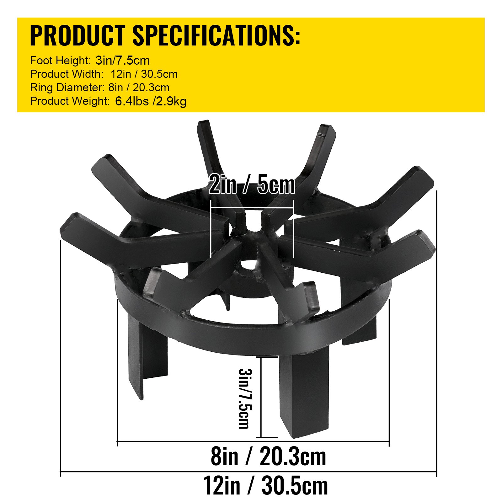 VEVOR Soporte universal para cocina, Rejilla de Fuego de Rueda 30,5cm, Rejilla de Pozo de Fuego de Acero, Rejilla de Fogata de Fuego, Parrillas de Fuego Redondas, Parrilla de Fuego al Aire Libre