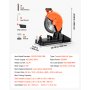 VEVOR Sierra Tronzadora para Corte de Metal 355 mm Corte en Frío 3500 W, para Construcción, Fabricación, Soldadura, Velocidad Ajustable 750-1200 r/min, Rango de Inglete +/- 45°, Motor sin Escobillas