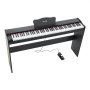 VEVOR Piano Digital 88 Teclas de Tamaño Completo Teclado Semipesado, 600 Tonos y Ritmos, Pantalla LED, con Pedal, Conector para Auriculares, USB/MIDI, Atril para Partituras, para Principiantes, Negro