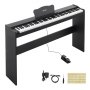 VEVOR Piano Digital 88 Teclas de Tamaño Completo Teclado Semipesado, 600 Tonos y Ritmos, Pantalla LED, con Pedal, Conector para Auriculares, USB/MIDI, Atril para Partituras, para Principiantes, Negro