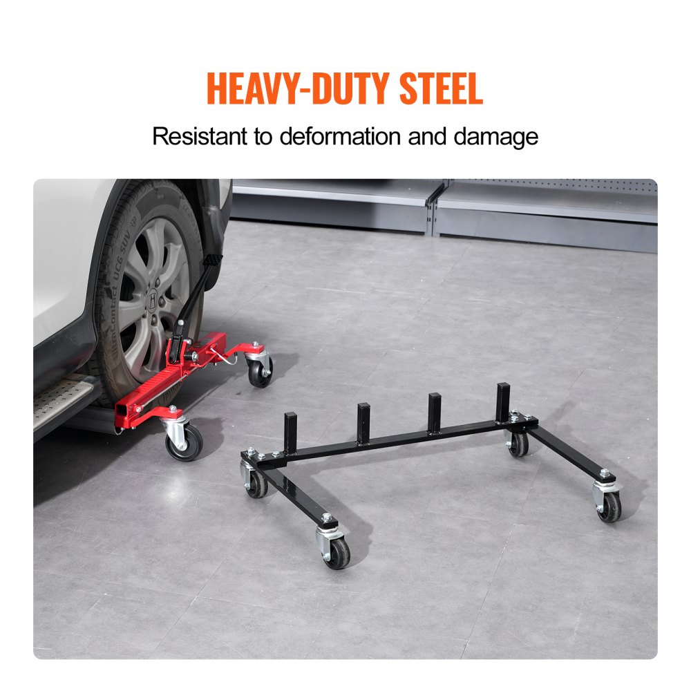 VEVOR Soporte para Carrito de Transporte de Coche Soporte de Almacenamiento con Ruedas Giratorias de 360° para Gato Hidráulico Capacidad para 4 Carritos Compatible con la Mayoría de los Carritos