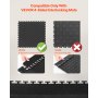 VEVOR Kit de Bordes para Baldosas de Garaje, 12 Piezas, 4 Esquinas, Modulares y Entrelazables, PVC, Antideslizantes, Solo Compatibles con Baldosas Entrelazables de 4 Lados VEVOR, Color Negro