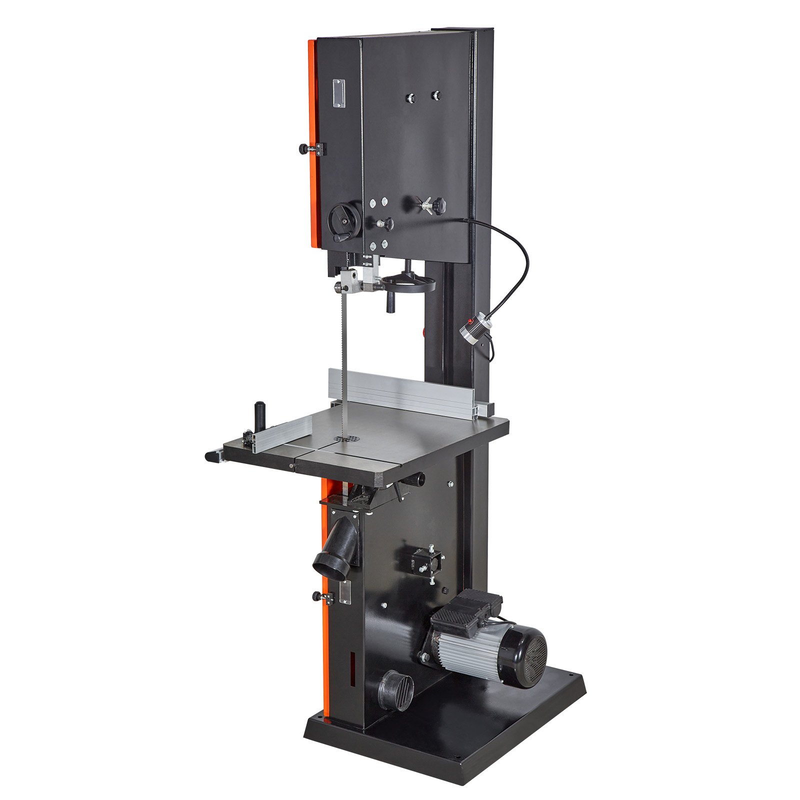 VEVOR Sierra de Cinta, Ancho de Corte 457 mm, Motor de 2240 W, Altura Máxima de Corte 406 mm, Mesa de Hierro Fundido de 690 x 510 mm, con Luz de Trabajo de 360°, Guía de Ingletes y la Paralela