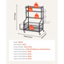 VEVOR Organizador de Equipos de Entrenamiento Gimnasio Casa 1030 x 405 x 960 mm