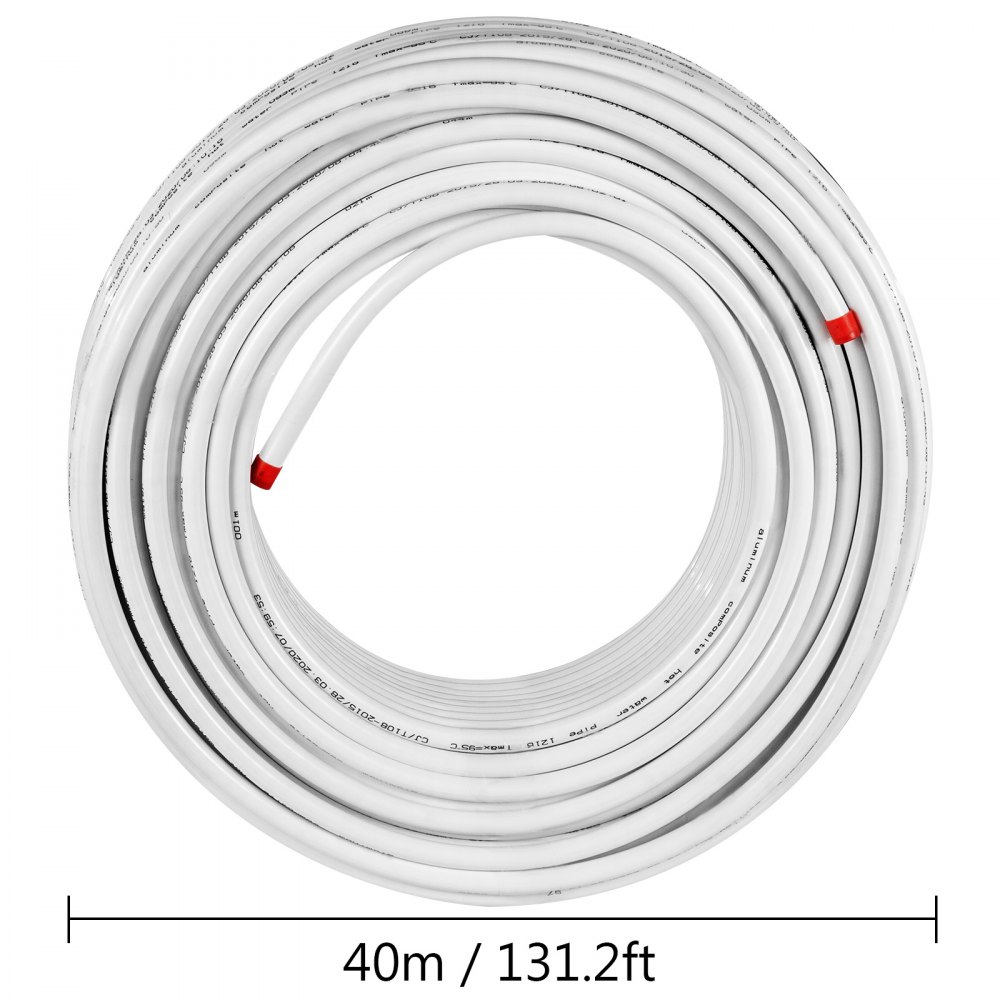 Tubo De Suelo Radiante Pex Al Pex Tubo De Aluminio 40 M Tubería Multicapa Blanco