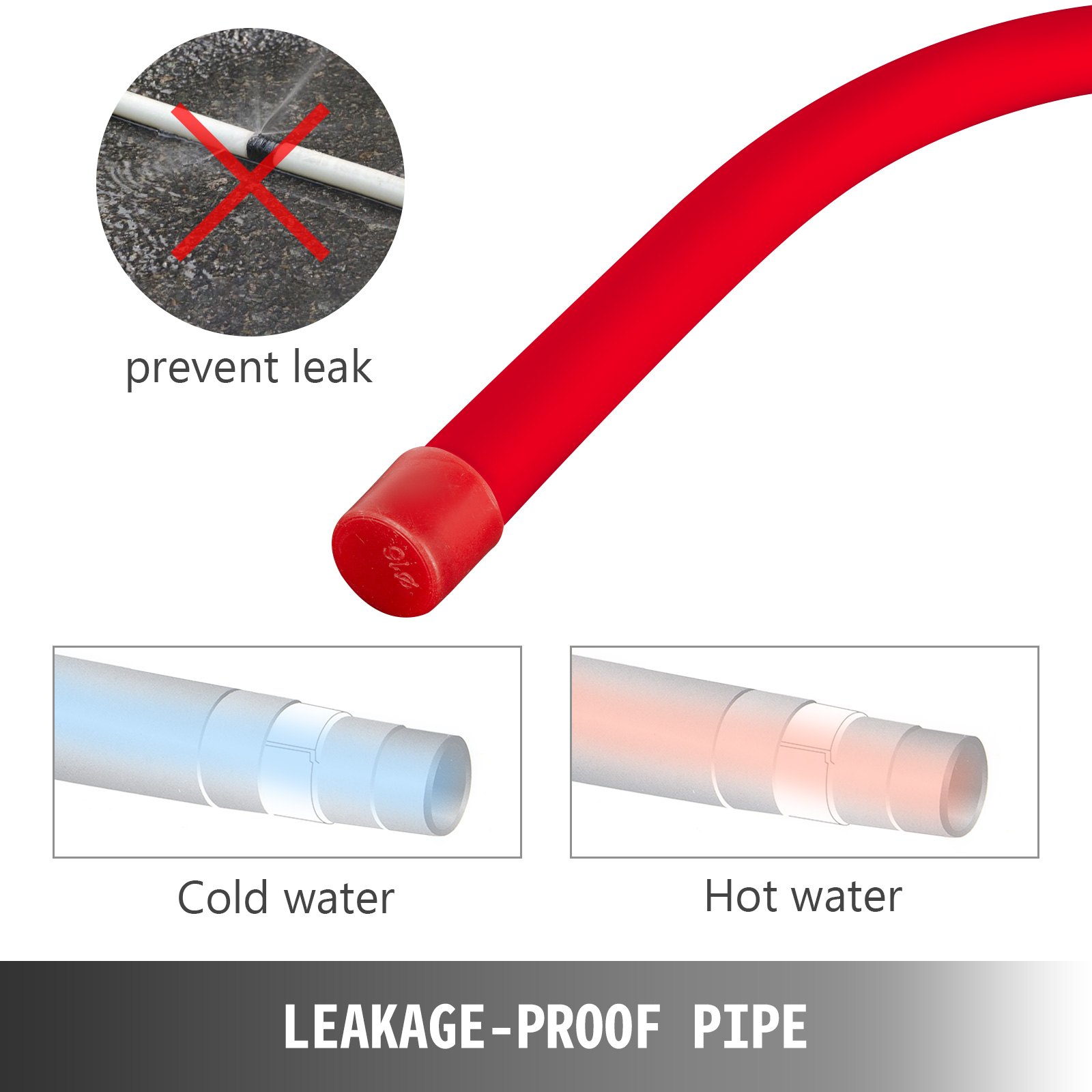 Pex Al Pex Tubo De Aluminio 50m Tubería Suelo Radiantetubería Multicapa Rojo