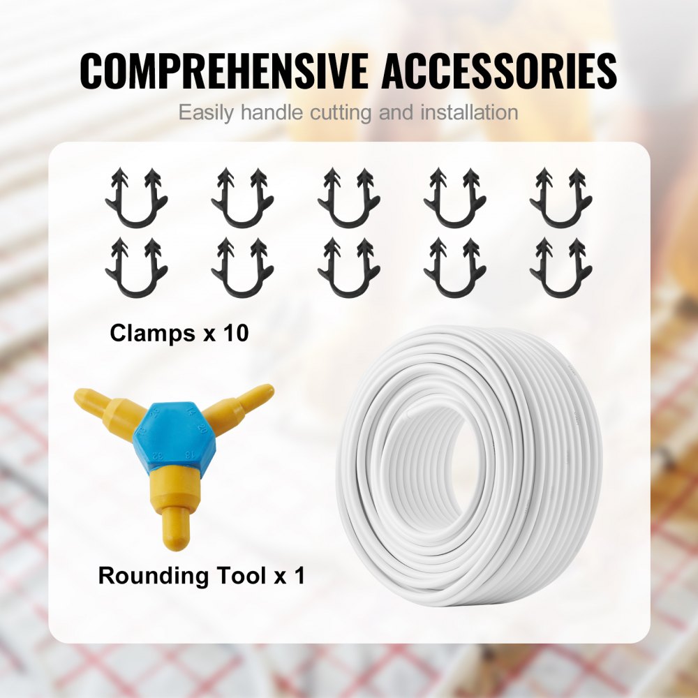 VEVOR Aluminum Composite Pipe, 100 m, White, PEX Pipe, Aluminum Multilayer Composite Pipe, MV Pipe, Multilayer Pipe, Ideal for Underfloor Heating and Radiator Connection, Aluminum Composite Pipe