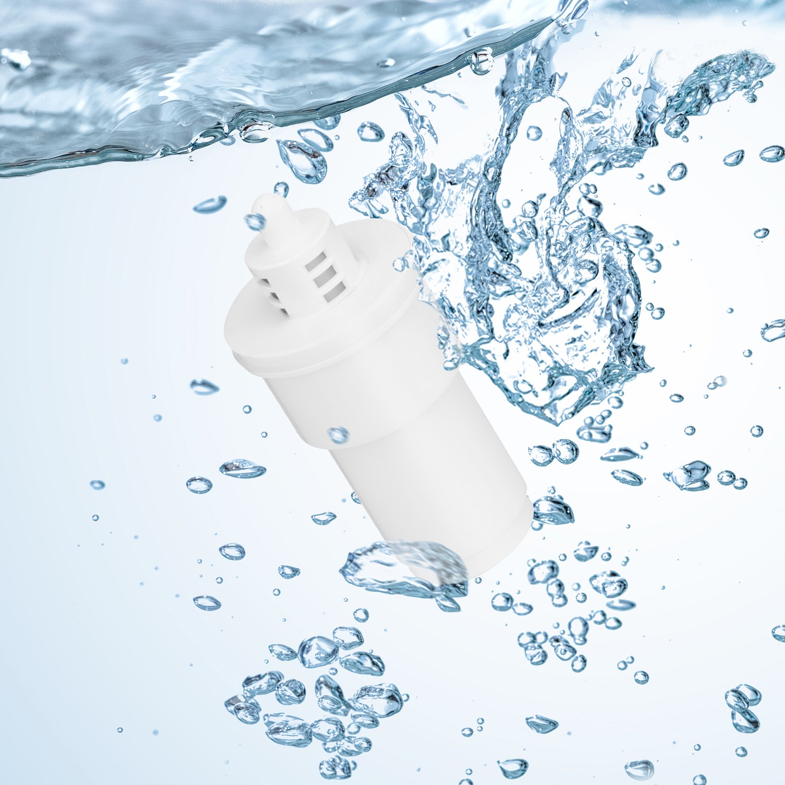 VEVOR Water Filter Replacement with 0.3 L/min Flow Rate for Pitchers & Dispensers (3 pcs.) BPA-free, lasts 3 months or 150 L, reduces limescale, lead, and chlorine, for water filter pitcher 6216 White