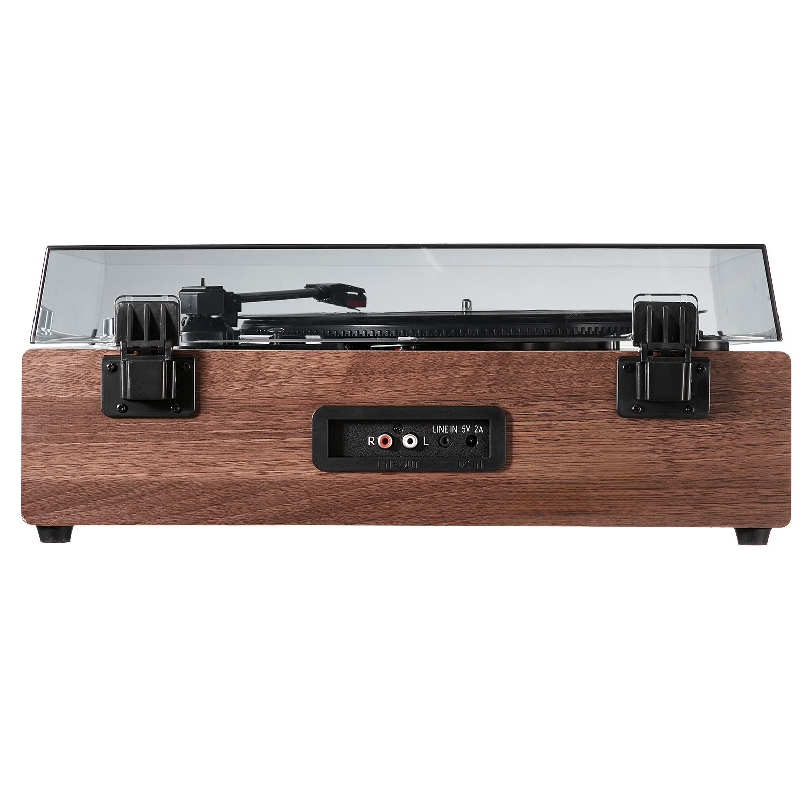 VEVOR Reproductor de discos de vinilo, 3 velocidades, tocadiscos accionado por correa con altavoces estéreo incorporados de 10 W, cartucho magnético, soporte 33/45/78 RPM Bluetooth Aux en salida RCA, para discos de vinilo de 7/10/12 pulgadas