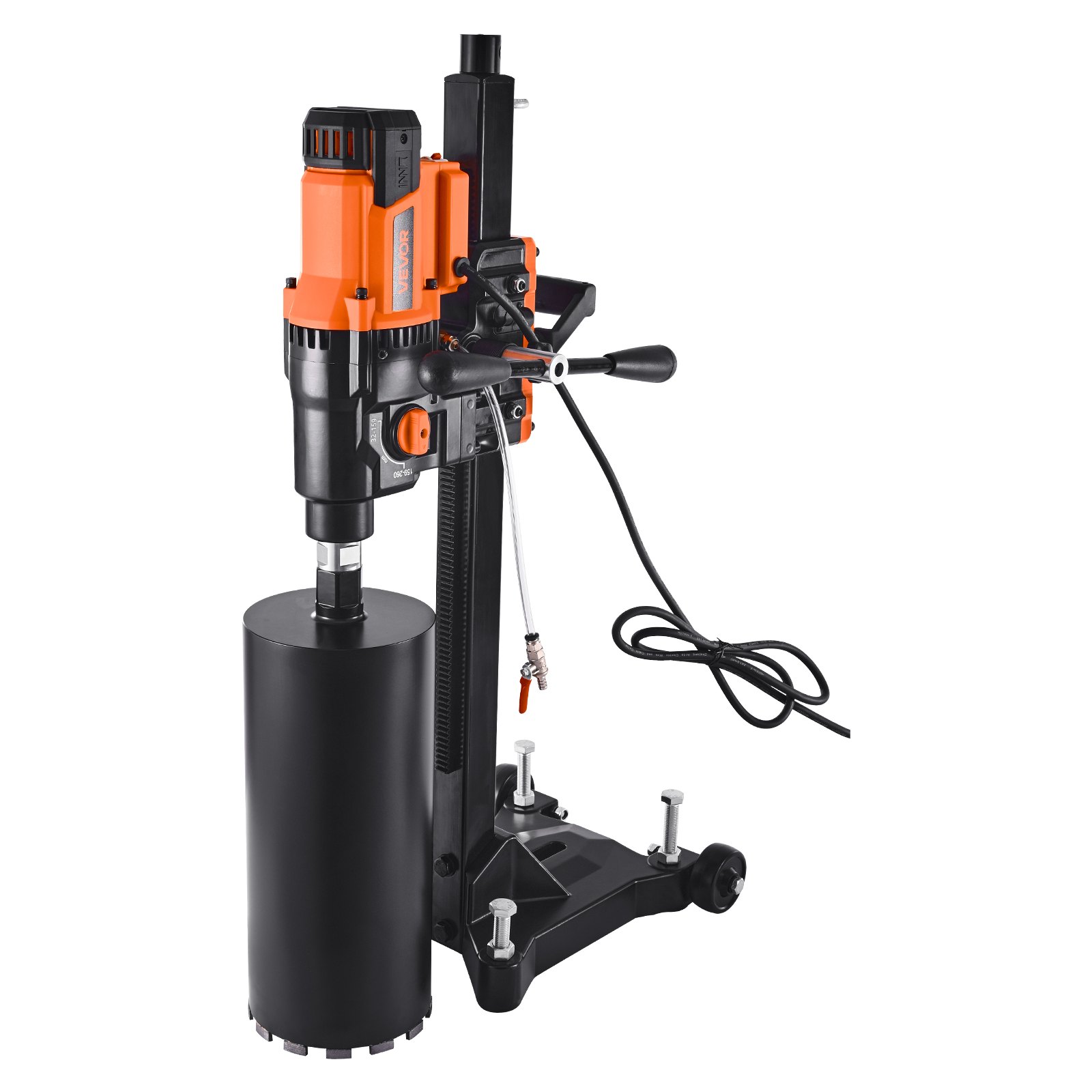 VEVOR Perforadora de Diamante, Perforadora de Núcleo 535/920 RPM de 2 Velocidades en Seco y Húmedo con Soporte, 10 Brocas, Diámetro de Perforación de 20-254 mm para Hormigón, Ladrillo, Piedra