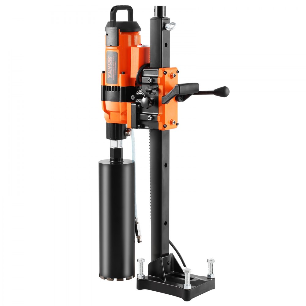 Taladro de núcleo VEVOR, taladro de núcleo de diamante de 0,8 a 11,8 pulgadas de diámetro con soporte y broca para taladro de núcleo, taladro de núcleo de hormigón resistente de 3500 W, uso húmedo y seco, para hormigón, ladrillo, mármol