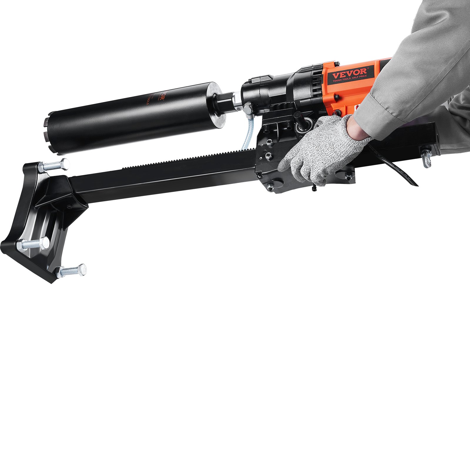 VEVOR Taladro de Diamante Diámetro Máximo de 20 cm Máquina Perforadora de Diamante Profundidad de 60 cm Perforación en Seco y Húmedo 750 rpm Taladro Diamantado para Construcción de Hormigón Armado