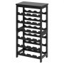 VEVOR Botellero de Bambú para 24 Botellas, 6 Niveles, Independiente, Capacidad de Carga Total de 36 kg, Ideal para Cocina, Bodega, Bar, Comedor o Sala de Estar, Color Negro, 410 x 240 x 823 mm