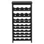 VEVOR Botellero de Bambú para 24 Botellas, 6 Niveles, Independiente, Capacidad de Carga Total de 36 kg, Ideal para Cocina, Bodega, Bar, Comedor o Sala de Estar, Color Negro, 410 x 240 x 823 mm