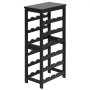 VEVOR Botellero de Bambú para 24 Botellas, 6 Niveles, Independiente, Capacidad de Carga Total de 36 kg, Ideal para Cocina, Bodega, Bar, Comedor o Sala de Estar, Color Negro, 410 x 240 x 823 mm