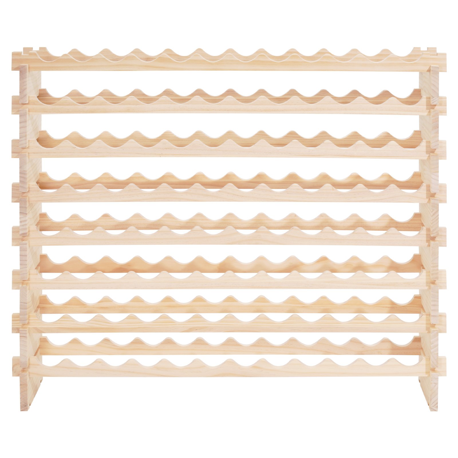VEVOR Botellero Modular Apilable para 96 ​​Botellas, 8 Niveles, con Capacidad de Carga Total de 112 kg, Estable, Ideal para Cocina, Bodega, Bar y Vinoteca, Madera de Pino, 1130 x 290 x 962 mm