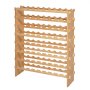 VEVOR 72 Bottle Stackable Modular Wine Rack, 8-Tier, Floor Freestanding Wine Storage Rack, Sturdy Wines Holder Display Shelf, Wobble-Free Shelves, Easy Assembly, for Kitchen, Cellar, and Bar, Natural