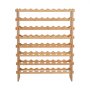 VEVOR 72 Bottle Stackable Modular Wine Rack, 8-Tier, Floor Freestanding Wine Storage Rack, Sturdy Wines Holder Display Shelf, Wobble-Free Shelves, Easy Assembly, for Kitchen, Cellar, and Bar, Natural