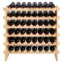 VEVOR Botellero para Vinos de Bambú de 6 Niveles 48 Botellas Estantería Modular Apilable 76,5 x 25 x 77,5 cm Estantería de Exhibición Independiente para Vinos para Cocina, Bar y Bodega, Color Natural