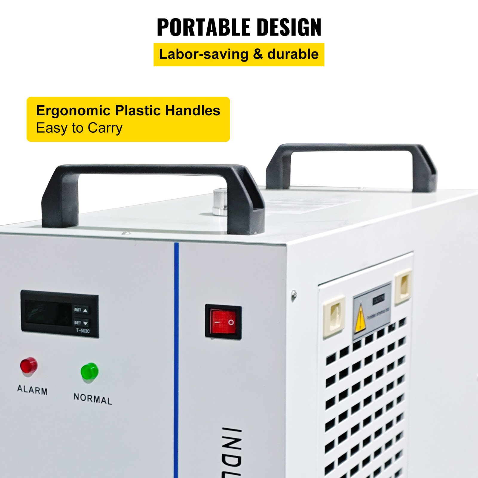 VEVOR Enfriador Industrial 6L Enfriador de Agua Láser 16L/min 48 W Enfriador de Agua Refrigerado por Aire para Maquinaria Solicitada por Pequeños Dispositivos de Enfriamiento Refrigerados por Agua