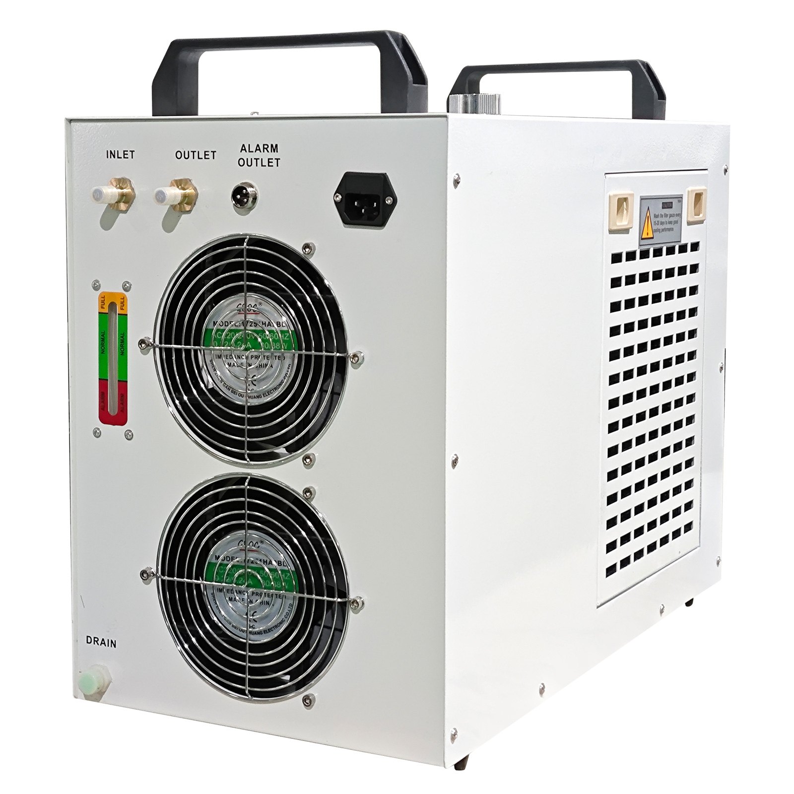 VEVOR Enfriador Industrial 6L Enfriador de Agua Láser 16L/min 48 W Enfriador de Agua Refrigerado por Aire para Maquinaria Solicitada por Pequeños Dispositivos de Enfriamiento Refrigerados por Agua