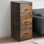 VEVOR Archivador Vertical, Archivador 410 x 400 x 1030mm de 3 Cajones con Cerradura, Barra de Suspensión Ajustable de 2 Niveles para Archivos de Tamaño A4/Carta/Legal para Oficina, Marrón y Negro