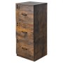 VEVOR Archivador Vertical, Archivador 410 x 400 x 1030mm de 3 Cajones con Cerradura, Barra de Suspensión Ajustable de 2 Niveles para Archivos de Tamaño A4/Carta/Legal para Oficina, Marrón y Negro