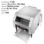 VEVOR Commercial Conveyor Toaster 300 Slices/Hour Commercial Toaster Heavy Duty