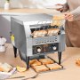 VEVOR Tostadora Transportadora Comercial 300 Rebanadas por Hora Tostadora de Acero Inoxidable 2200W 7 Configuraciones de Velocidad con Bandeja para Migas Bollos Hamburguesa Panadería Restaurante Hotel
