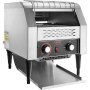 VEVOR Tostadora Transportadora Comercial 300 Rebanadas por Hora Tostadora de Acero Inoxidable 2200W 7 Configuraciones de Velocidad con Bandeja para Migas Bollos Hamburguesa Panadería Restaurante Hotel