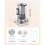 VEVOR Máquina para Asar Shawarma 11,5 L, Asador Vertical Giratorio 1500 W, con Puerta Resistente al Calor, Bandeja Recogegrasa y Temporizador, Rejilla para Kebabs con 7 Brochetas, para Restaurantes