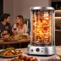 VEVOR Máquina para Asar Shawarma 11,5 L, Asador Vertical Giratorio 1500 W, con Puerta Resistente al Calor, Bandeja Recogegrasa y Temporizador, Rejilla para Kebabs con 7 Brochetas, para Restaurantes