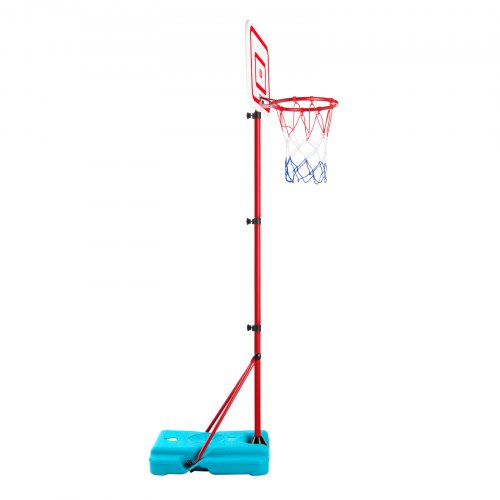 COSTWAY Canasta de Baloncesto Portátil, Canasta Baloncesto con Ruedas, Ajustable en Altura de 8 Posiciones 2,22-3,35m, Base Rellenable, Canasta Baloncesto Interior/Exterior, Adultos y Niños