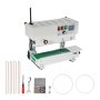 VEVOR Selladora Continua de Acero al Carbono de Bolsas de Banda Ancho de Sellado de 6-12 mm, Sellador Vertical con Control de Temperatura Digital para Película de Bolsa de Plástico de 0,02-0,8 mm