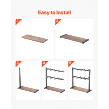 VEVOR Soporte para Tazas de Café para Encimera 16 Ganchos 425 x 156 x 438 mm