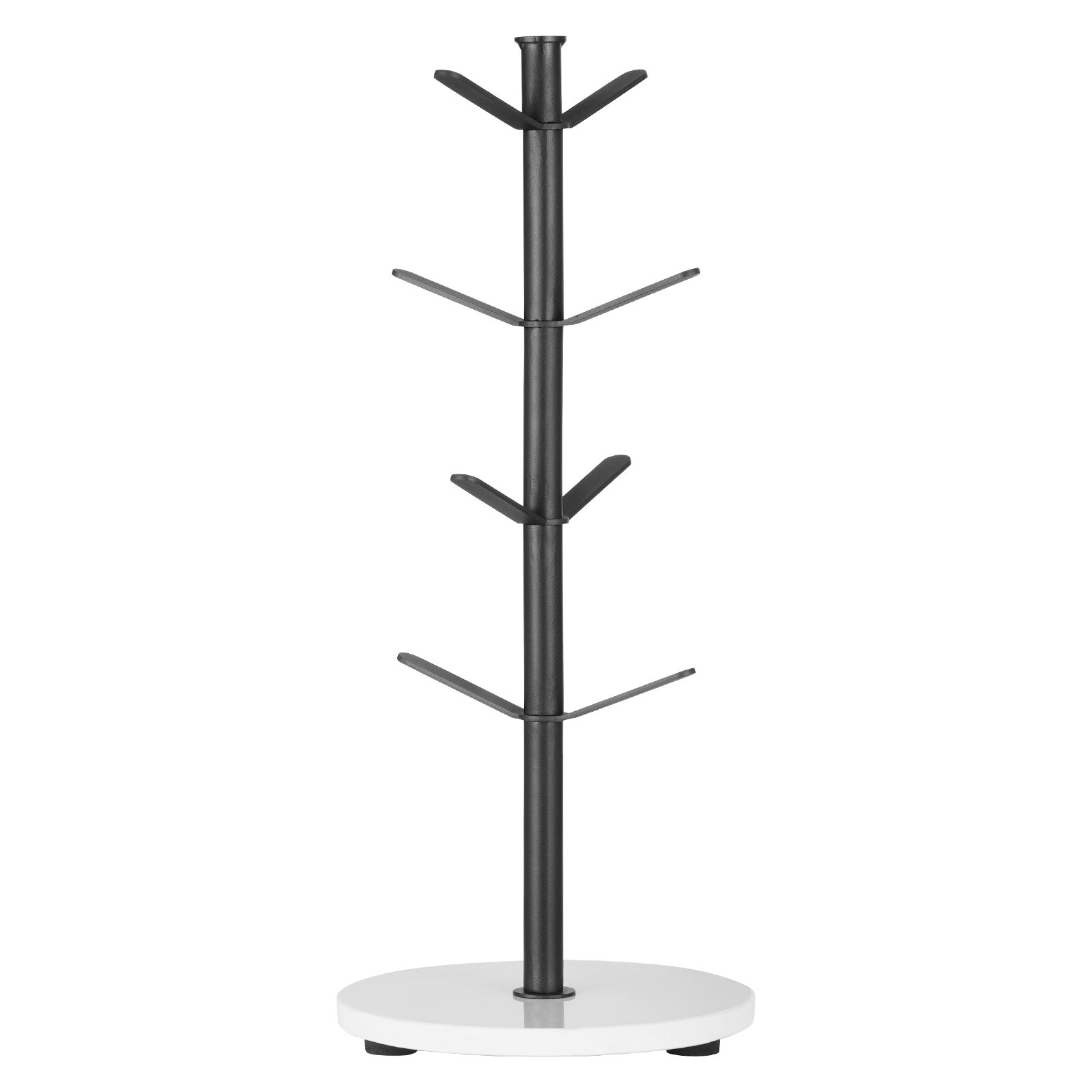 VEVOR Soporte Mejorado para Tazas con Forma de Árbol y Base de Mármol, 8 Ganchos para Tazas de Café, de Acero al Carbono, Fácil de Instalar y Limpiar, Organizador para Cocina y Hogar(Negro Mate)