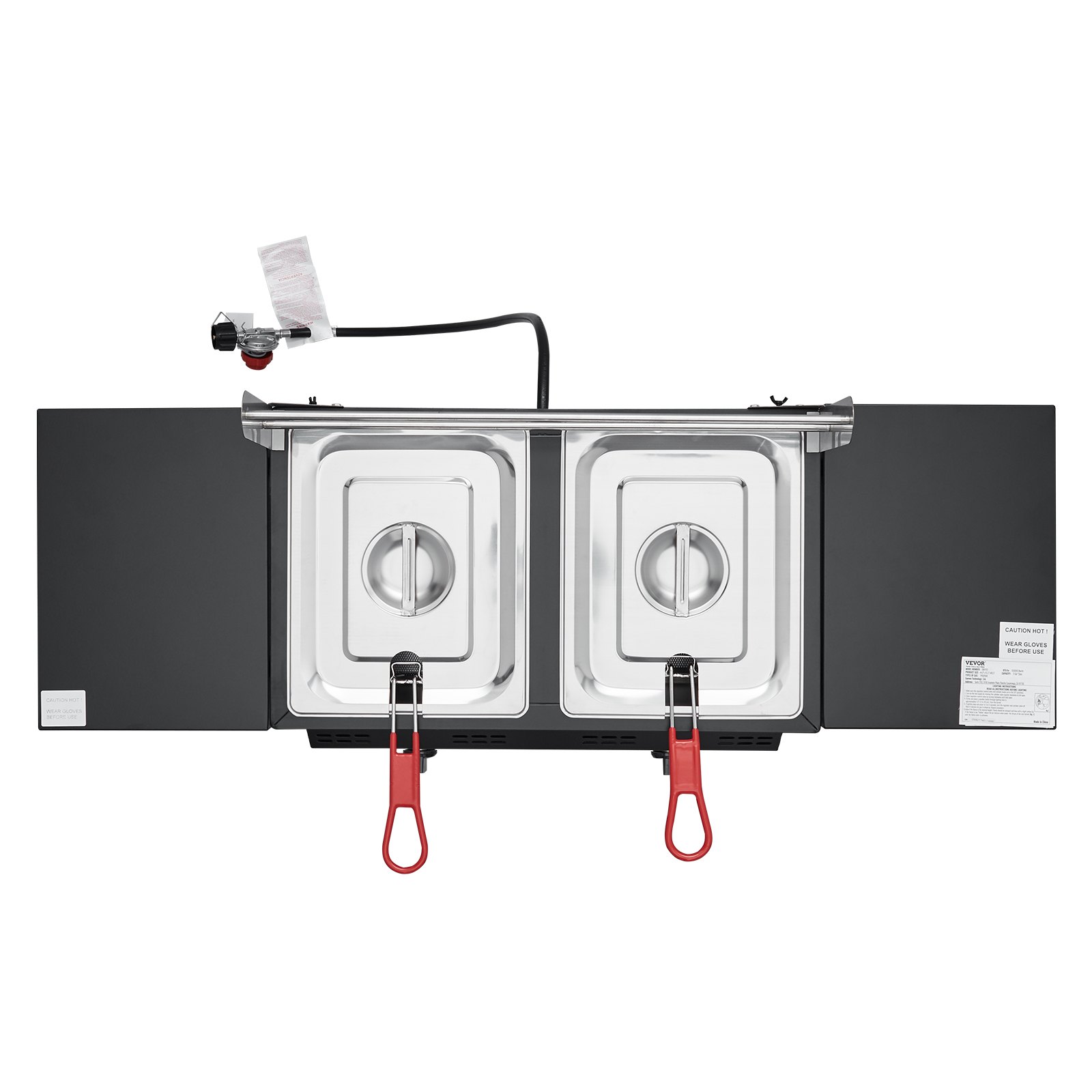 VEVOR Freidora de propano para exteriores con doble quemador de 16 cuartos, cocina de acero, cestas dobles