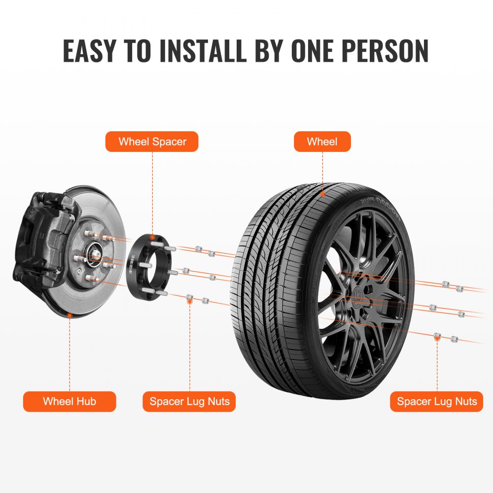 Espaciadores de rueda VEVOR, adaptadores de rueda de 1,25" 6" x 5", espaciador forjado de 6 espárragos, espaciadores de pernos centrados en el eje de 106,1 mm M12 x 1,5, aptos para Toyota y Lexus 1979-2023, 4 piezas azules