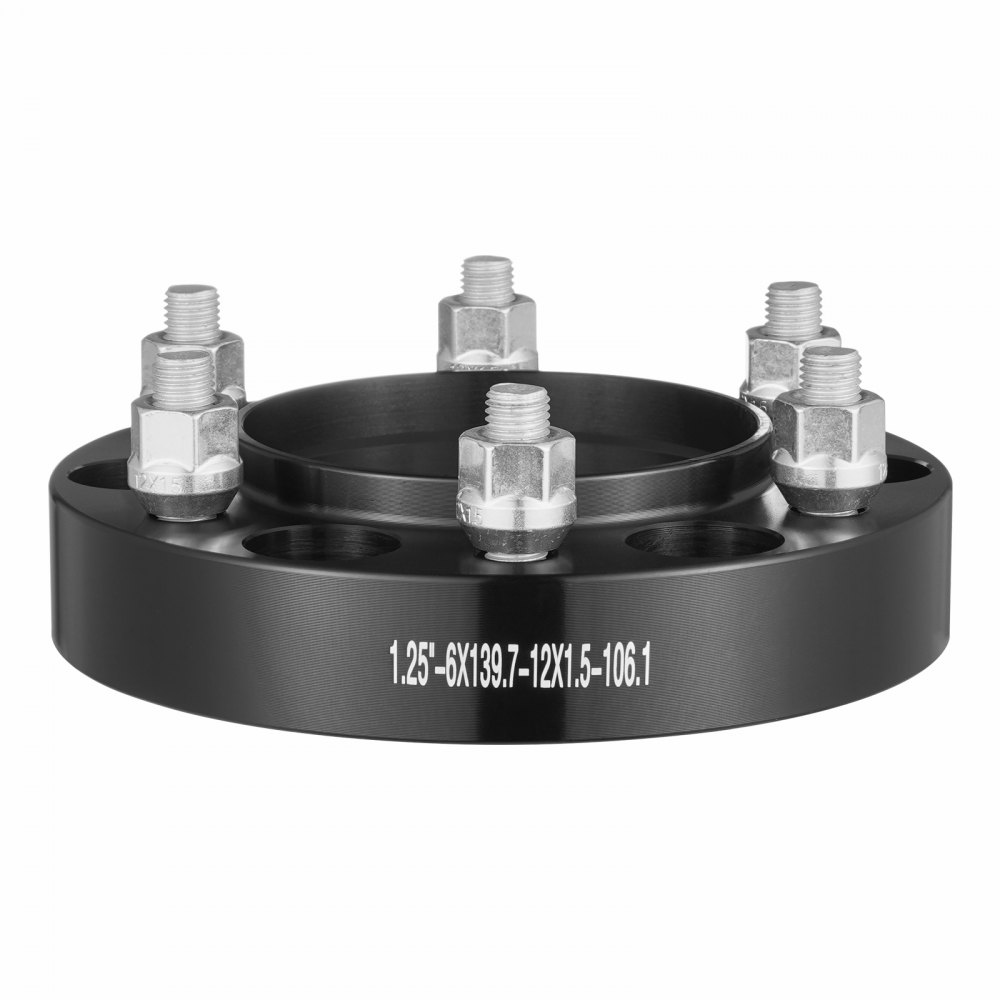 Espaciadores de rueda VEVOR, adaptadores de rueda de 1,25" 6" x 5", espaciador forjado de 6 espárragos, espaciadores de pernos centrados en el eje de 106,1 mm M12 x 1,5, aptos para Toyota y Lexus 1979-2023, 4 piezas azules