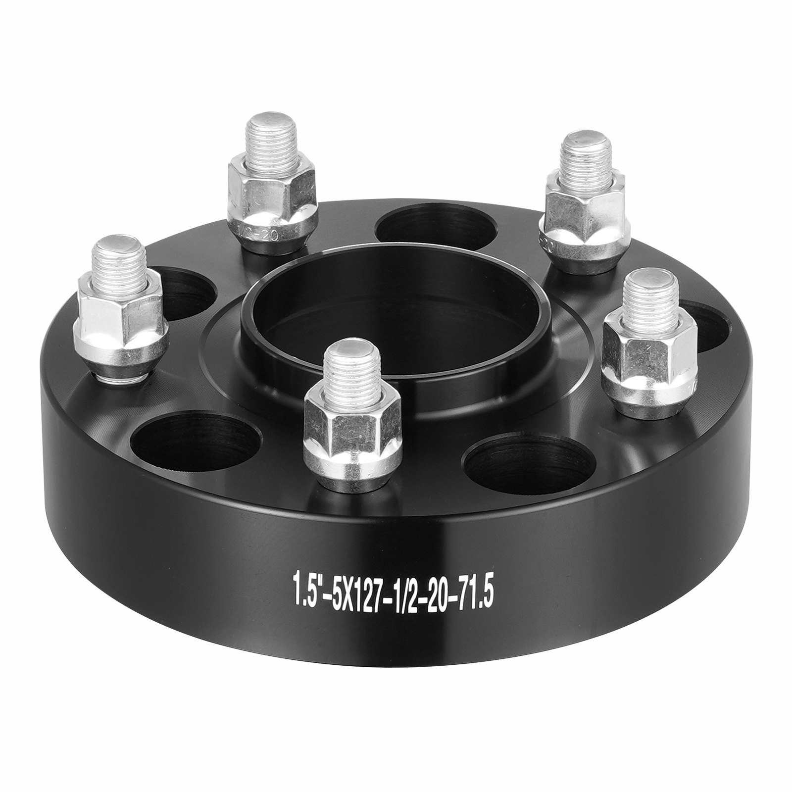 Espaciadores de rueda VEVOR, adaptadores de rueda de 1,5" 5" x 5,5", espaciador forjado de 5 espárragos, espaciadores de pernos centrados en el eje de 71,5 mm M1/2-20, aptos para Jeep Journey, WRANGLER JK JKU, Commander XK, Marquis, 4 piezas negras