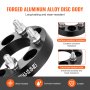 Espaciadores de rueda VEVOR, adaptadores de rueda de 1" 5" x 4,5", espaciador forjado de 5 espárragos, espaciadores de pernos de 1/2"-20 con centro de orificio de 82,5 mm, aptos para Jeep y Ford 1984-2013, 4 piezas negras
