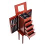 VEVOR Jewelry Cabinet Armoire, Standing Wood Jewelry Storage Chest with 4 Spacious Drawers, Flip Top Mirror, 4 Top Storage Compartments, Zinc Alloy Handles, 2 Side Doors with 16 Necklace Hooks