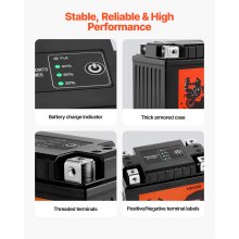 VEVOR Batería de Motocicleta, 12 V, 2 Ah, LiFePO4 Litio Precargada para Deportes de Motor, sin Mantenimiento y Potente, Compatible con Vehículos Todo Terreno, Motocicletas, Motos Acuáticas y Más