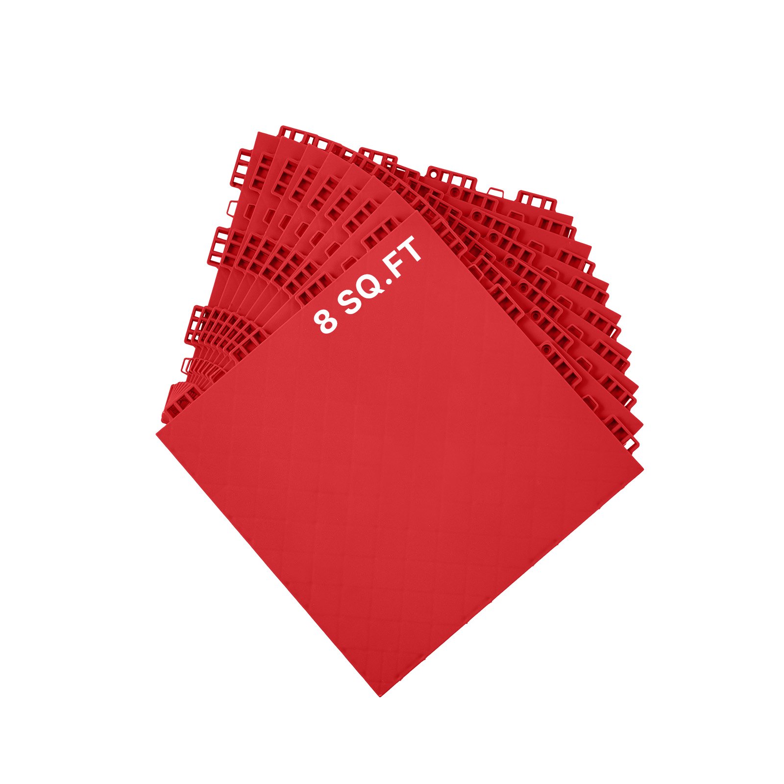 VEVOR Tiles for Hockey Floor Mats, 315 x 315 x 16 mm, 8 Interlocking Pieces, Training Surface, Dance Floor Tiles, Hockey Training Equipment Board (Red, 8 Square Feet/Box)