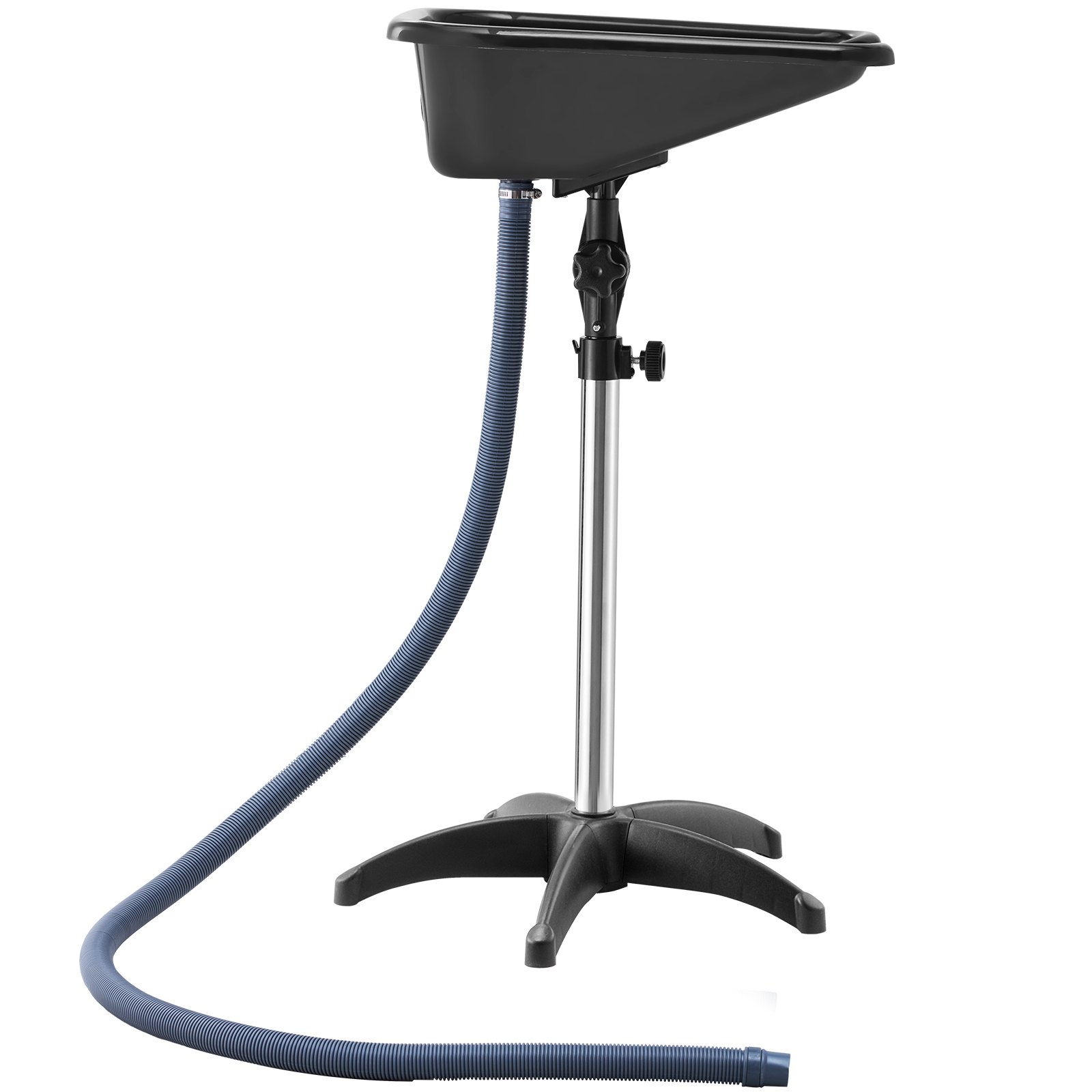 VEVOR Portable Shampoo Bowl, Shampoo Sink with Adjustable Height & Angle, Salon Hair Wash Sink with Drain Hose and Star-Shaped Support Base for Barbershop Beauty Spa Center Home Use