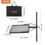 VEVOR Rotisserie Swivel Grill, Steel, 405 x 405 mm, Charcoal Grill, Portable Grill Rack, 6 kg Load Capacity, 300 ℃, Freestanding, Spit Roast Grill, BBQ Grill, Grill Cart, Barbecue, Camping