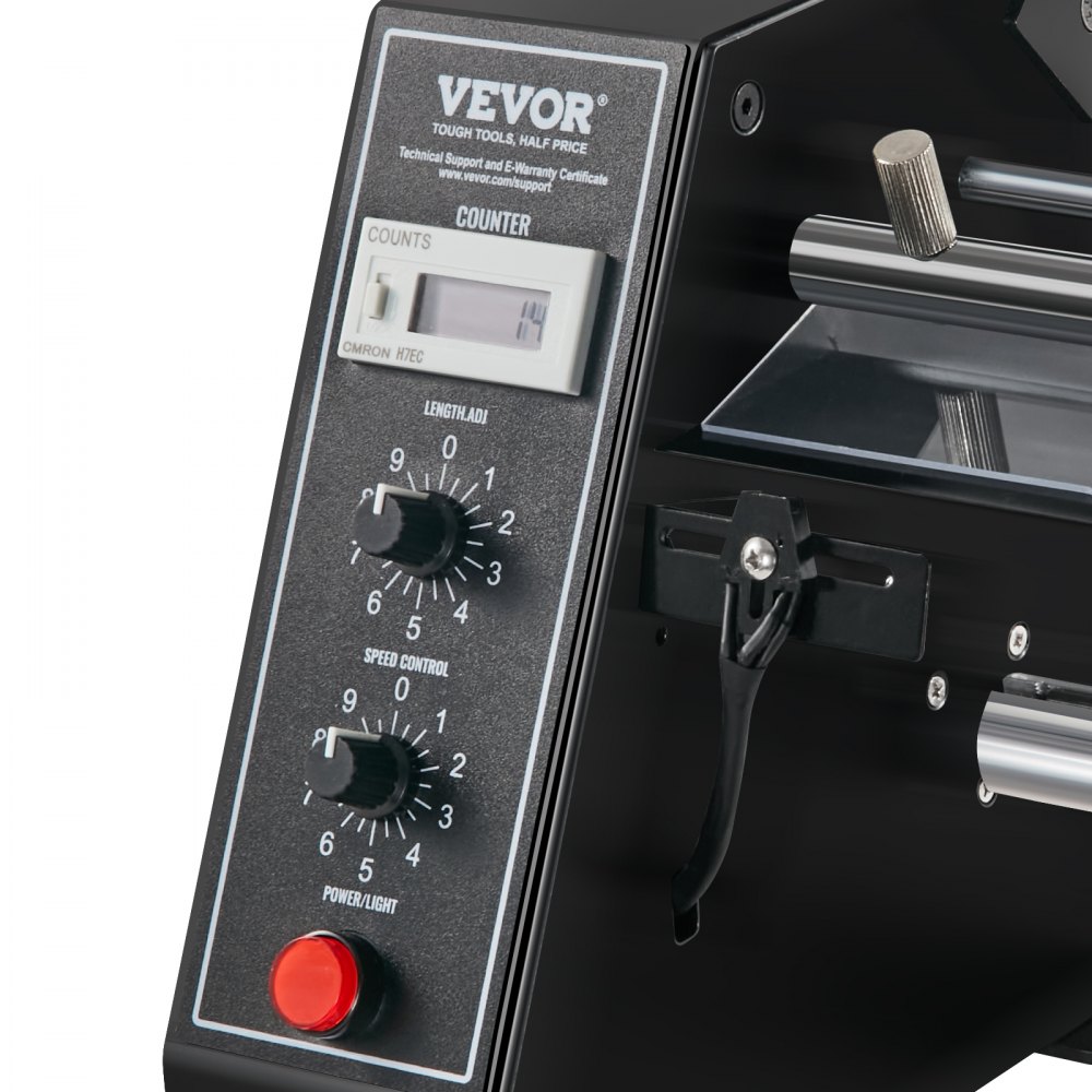 VEVOR Dispensador automático de etiquetas, 15-125 mm, largo 3-150 mm, máquina separadora automática de etiquetas, aplicador de etiquetas con velocidad ajustable, conteo automático